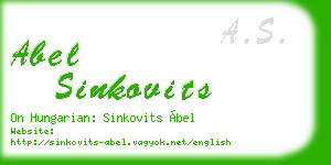 abel sinkovits business card