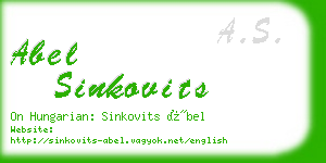 abel sinkovits business card